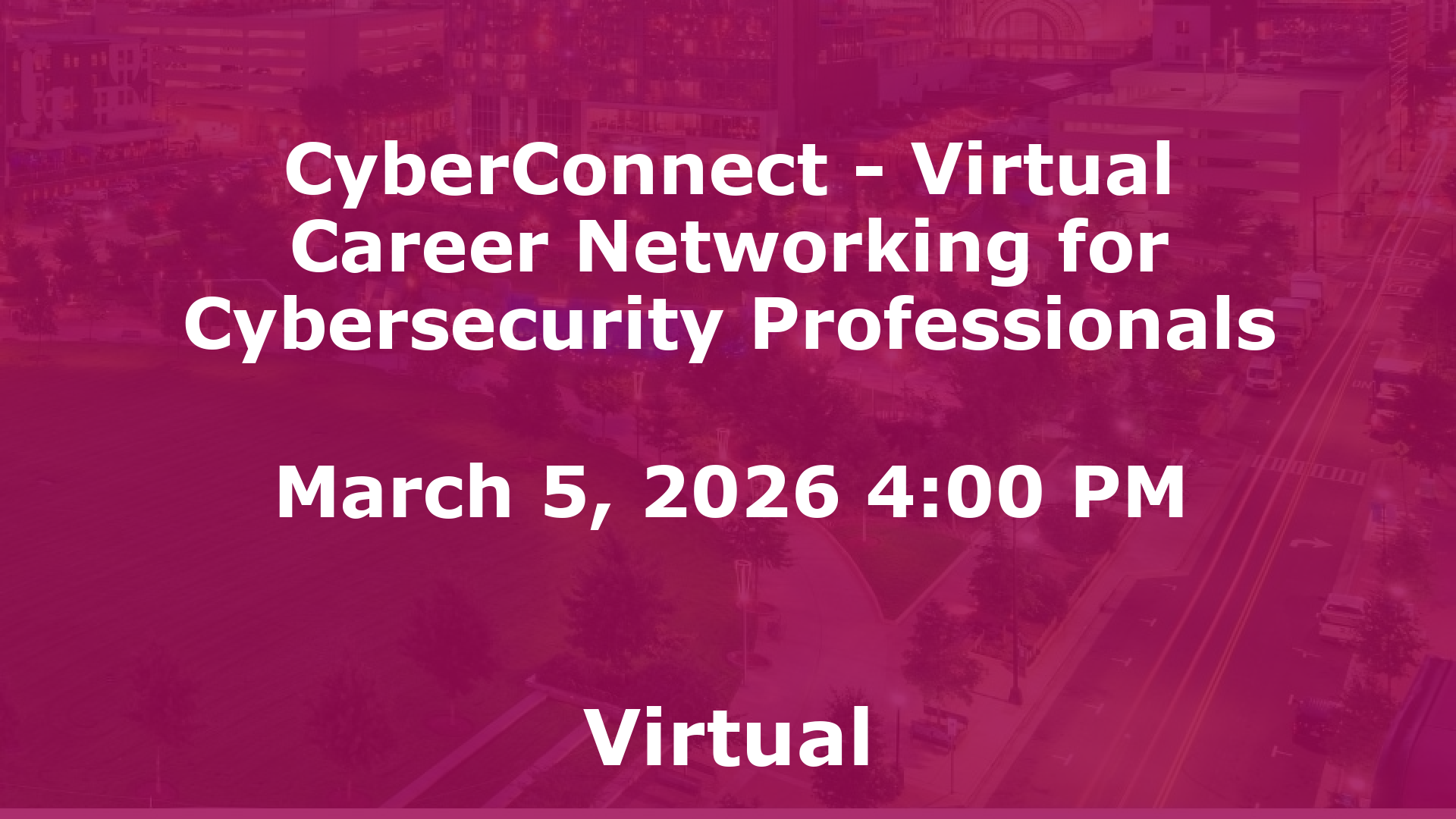 CyberConnect - Virtual Career Networking for Cybersecurity Professionals event image